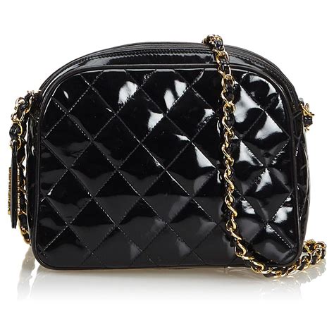 chanel patent leather crossbody bag|chanel bag leather types.